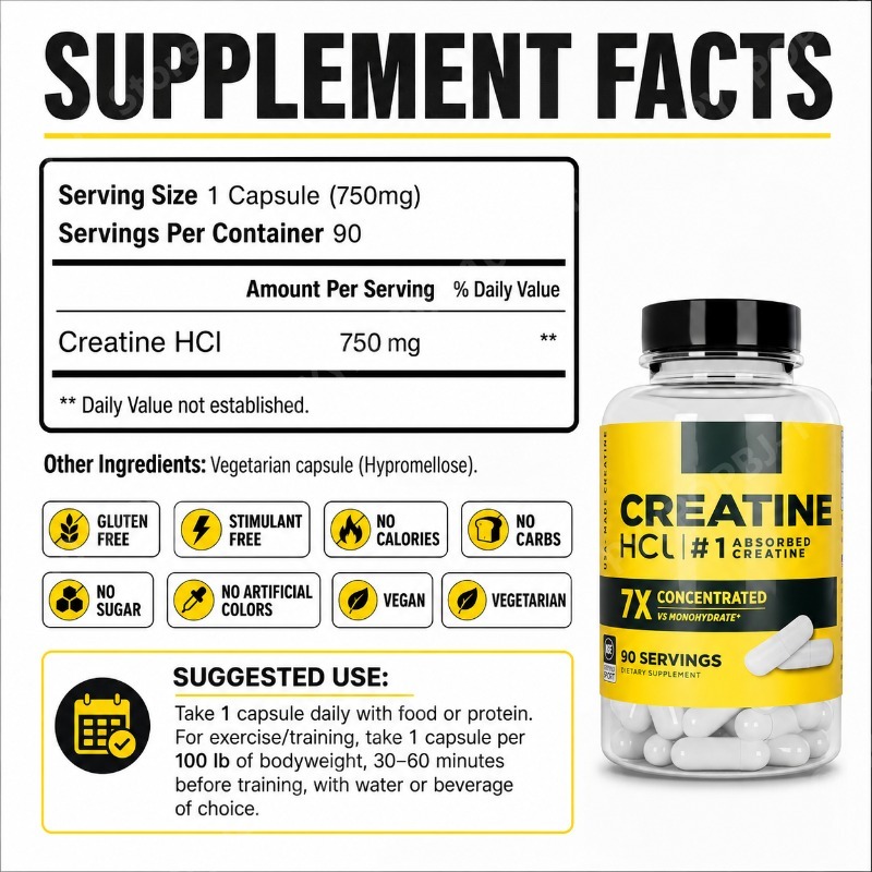 Creatine HCl 750mg 90 capsules - Nutrition In Fitness recensie en prijs