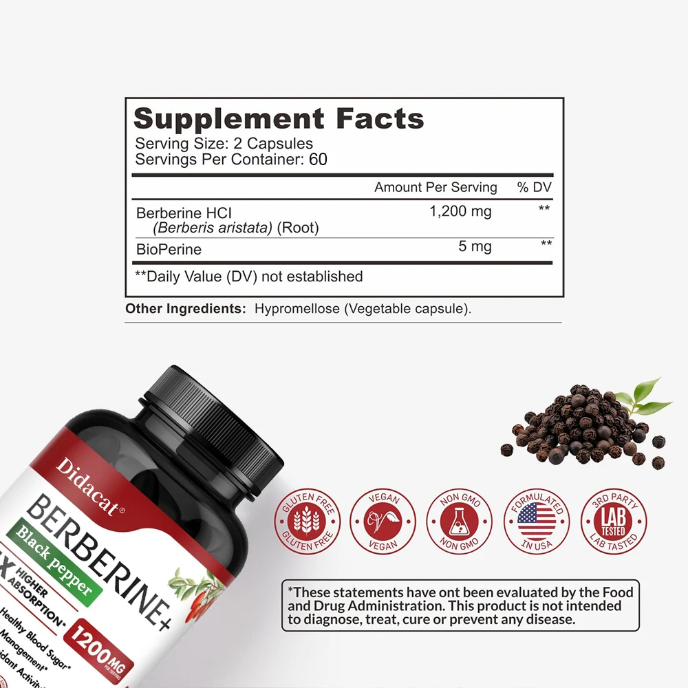 Berberine Hcl-Supplement-Voor  - Berberine Hcl Capsule recensie en prijs