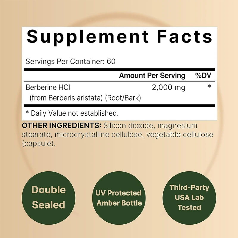 Berberine Supplement 60 Vegeta - Berberine Hcl Capsule recensie en prijs